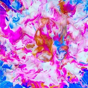 Original Hand Paint Abstract Acrylic Dutch Pour Tile